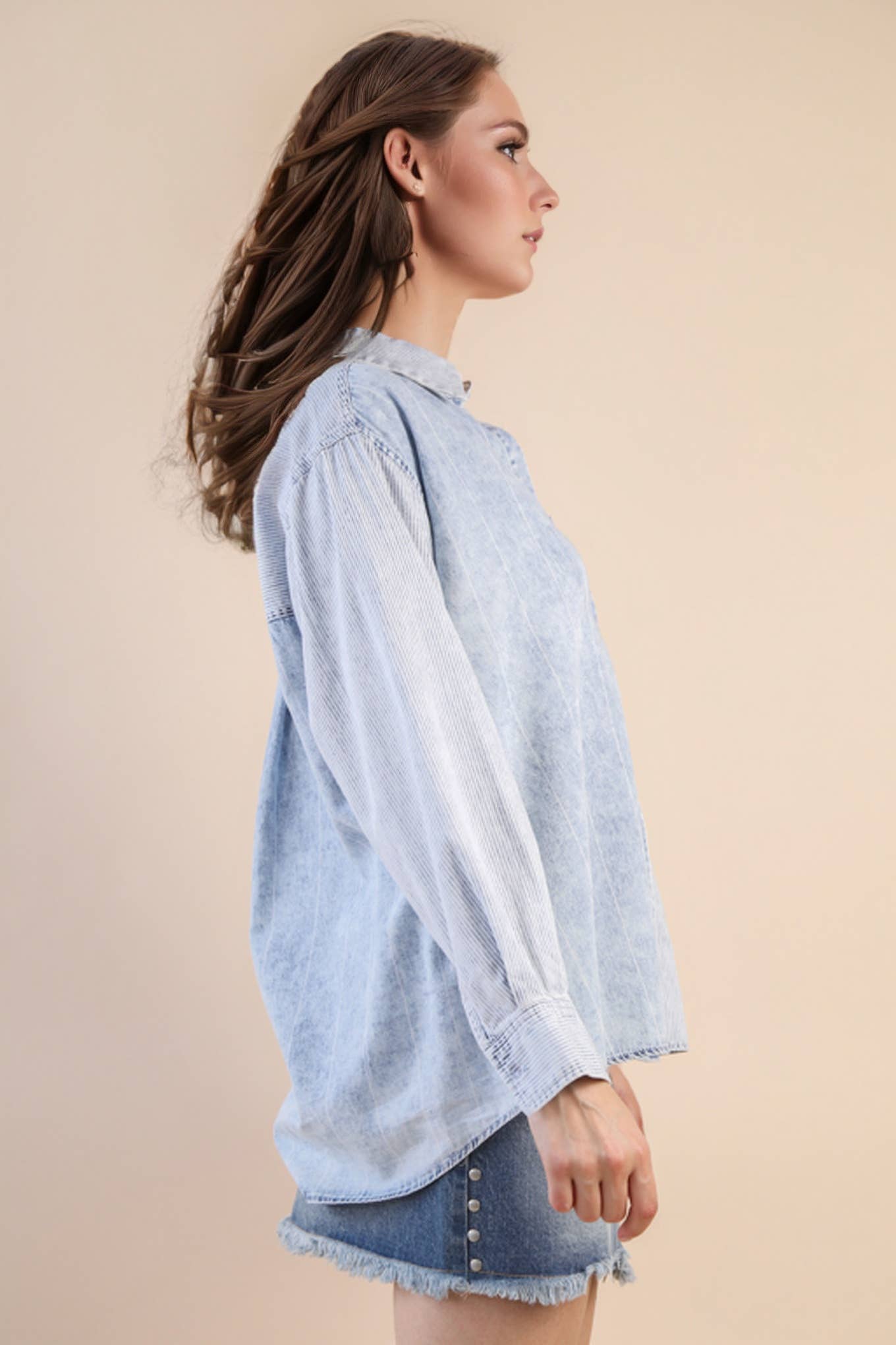 Indigo Sky Mineral Washed Chambray Shirt