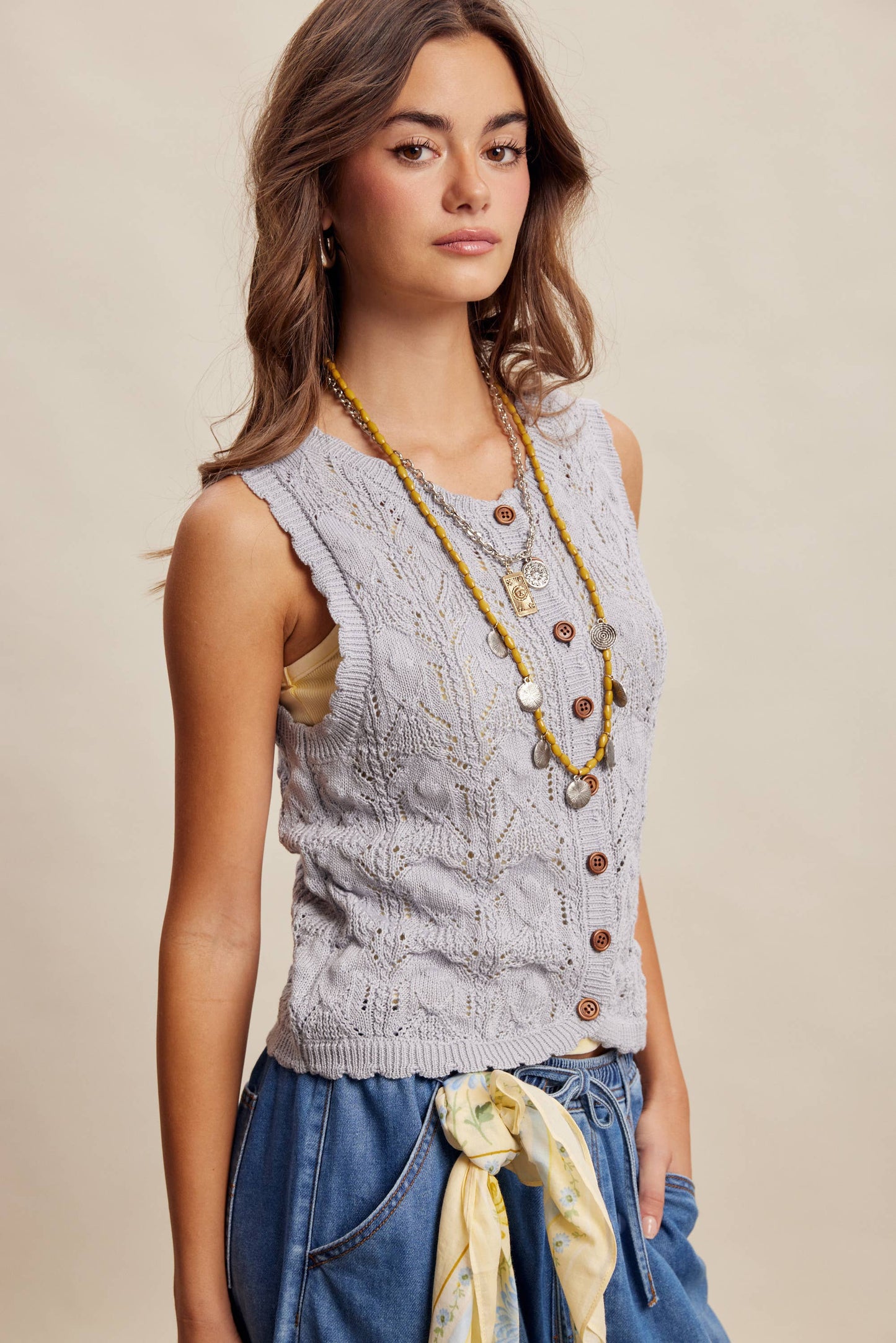 Love Lines Reversible Pointelle Knit Top