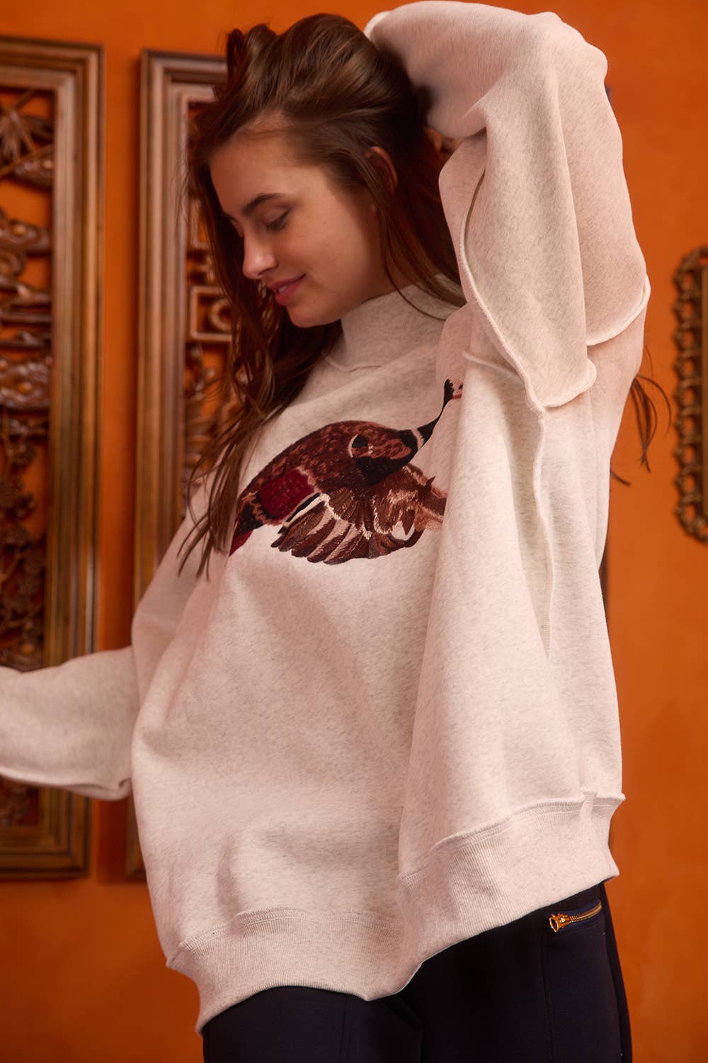 Mallard Memoir Embroider Mock Neck