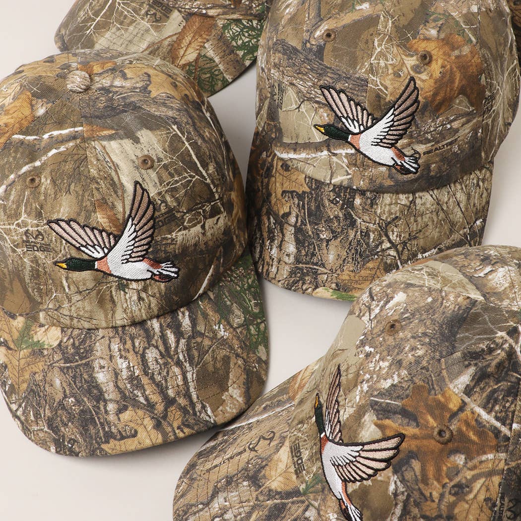Flying Mallard Embroidered Camo Print Hat