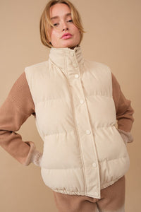 So Cozy (Cream) Cord Puffer Vest