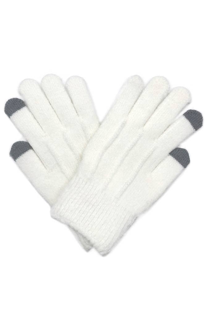 Solid Knitted Touch Screen Gloves