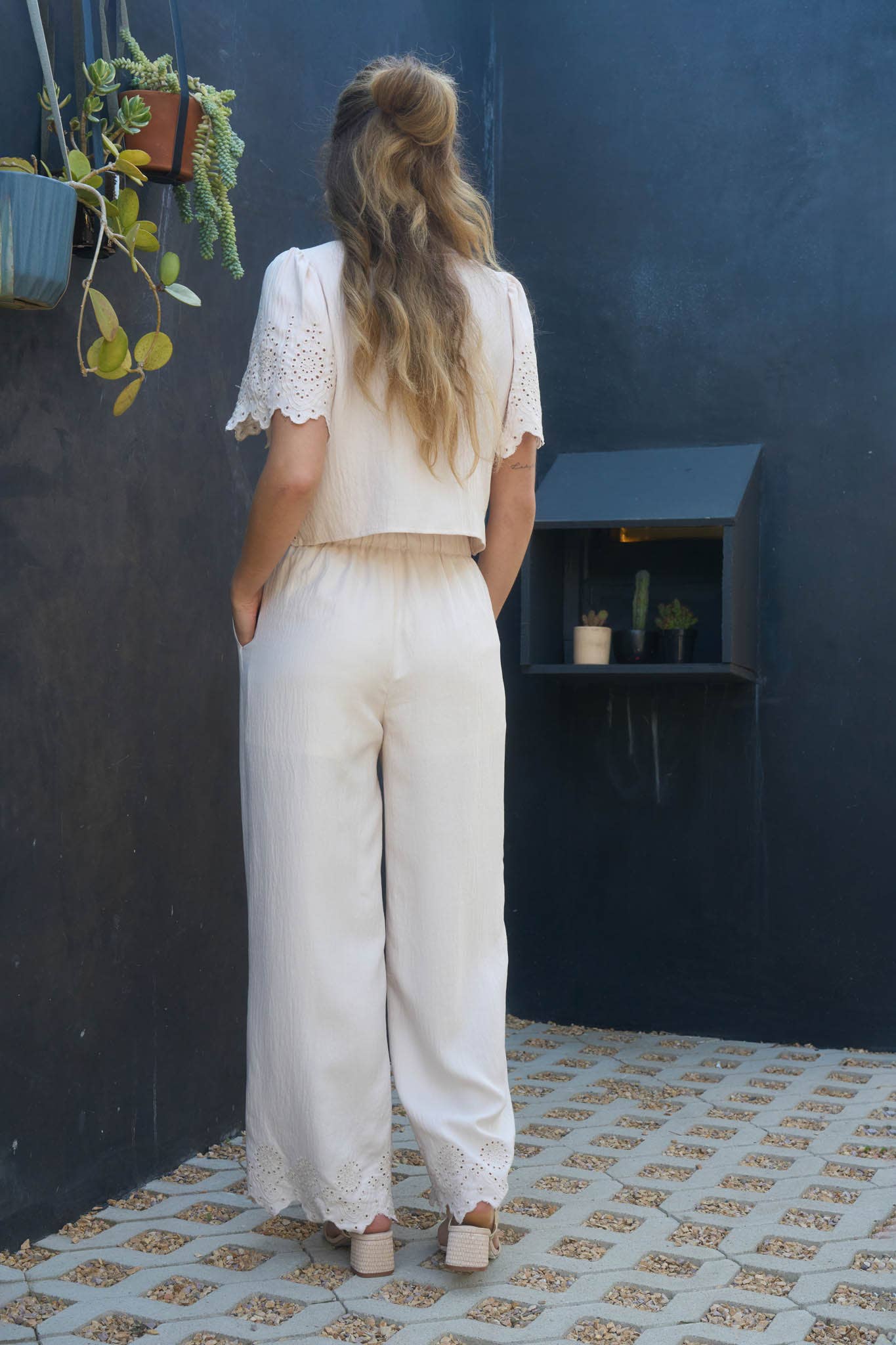 Attention To Detail Eyelet Hem Pants