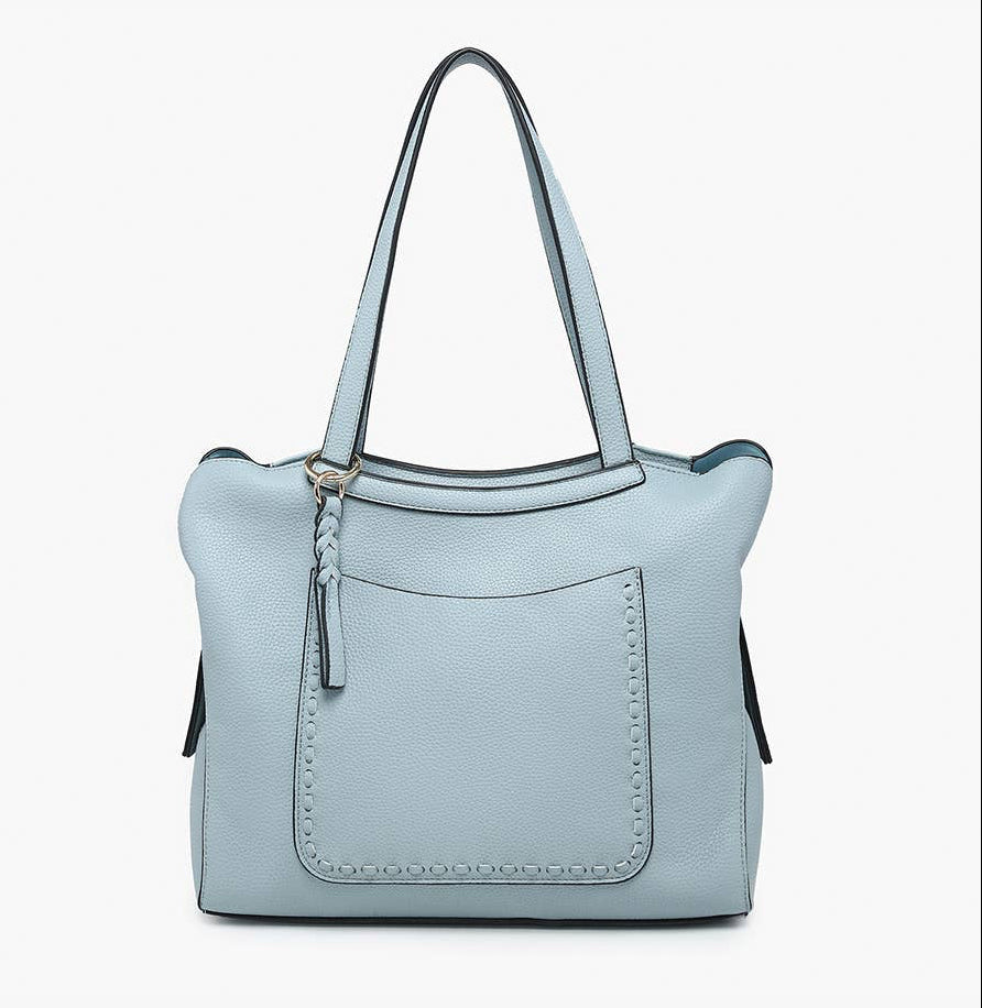 Hunter (Baby Blue) Pocket-Front Tote