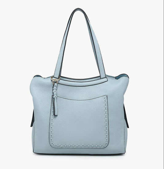 Hunter (Baby Blue) Pocket-Front Tote