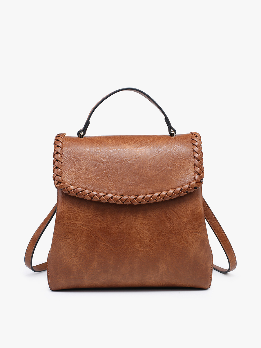 Blossom (Brown) Whipstitch Trim Backpack