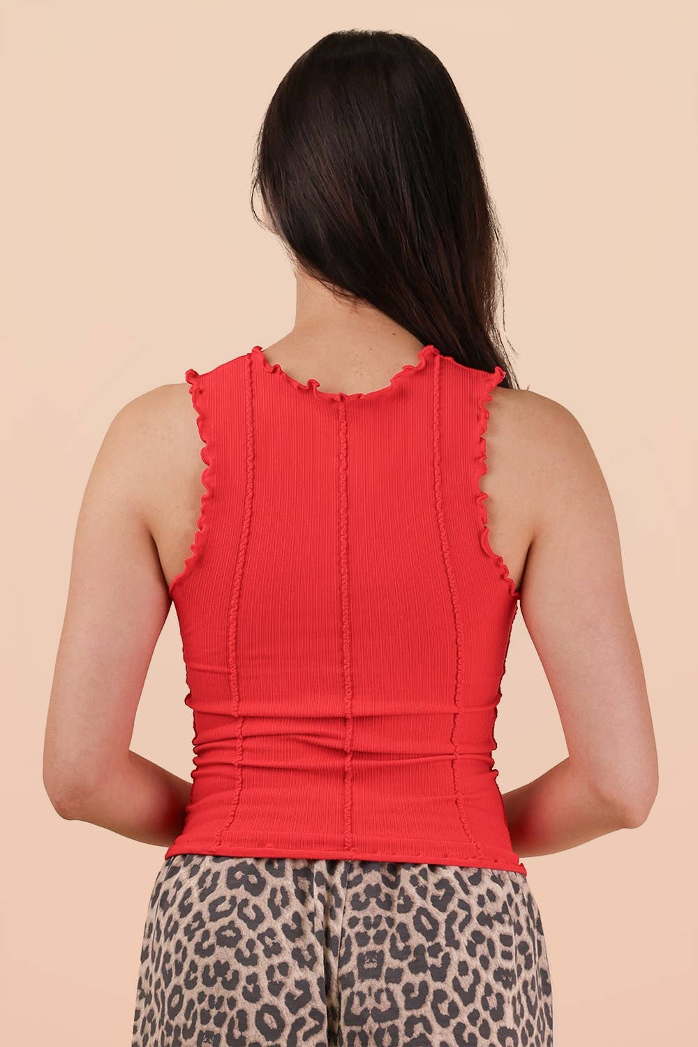 Made for You (Red) Lettuce Hem Tank