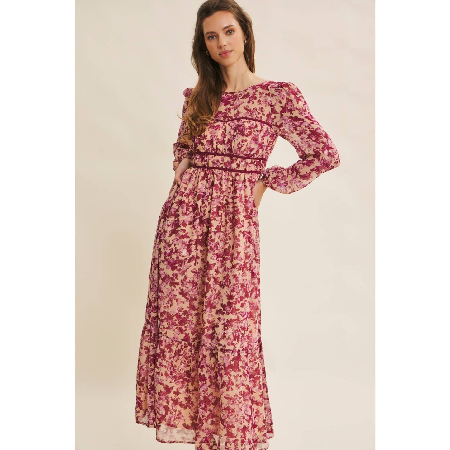 Timeless Charm Floral Bustier Maxi Dress