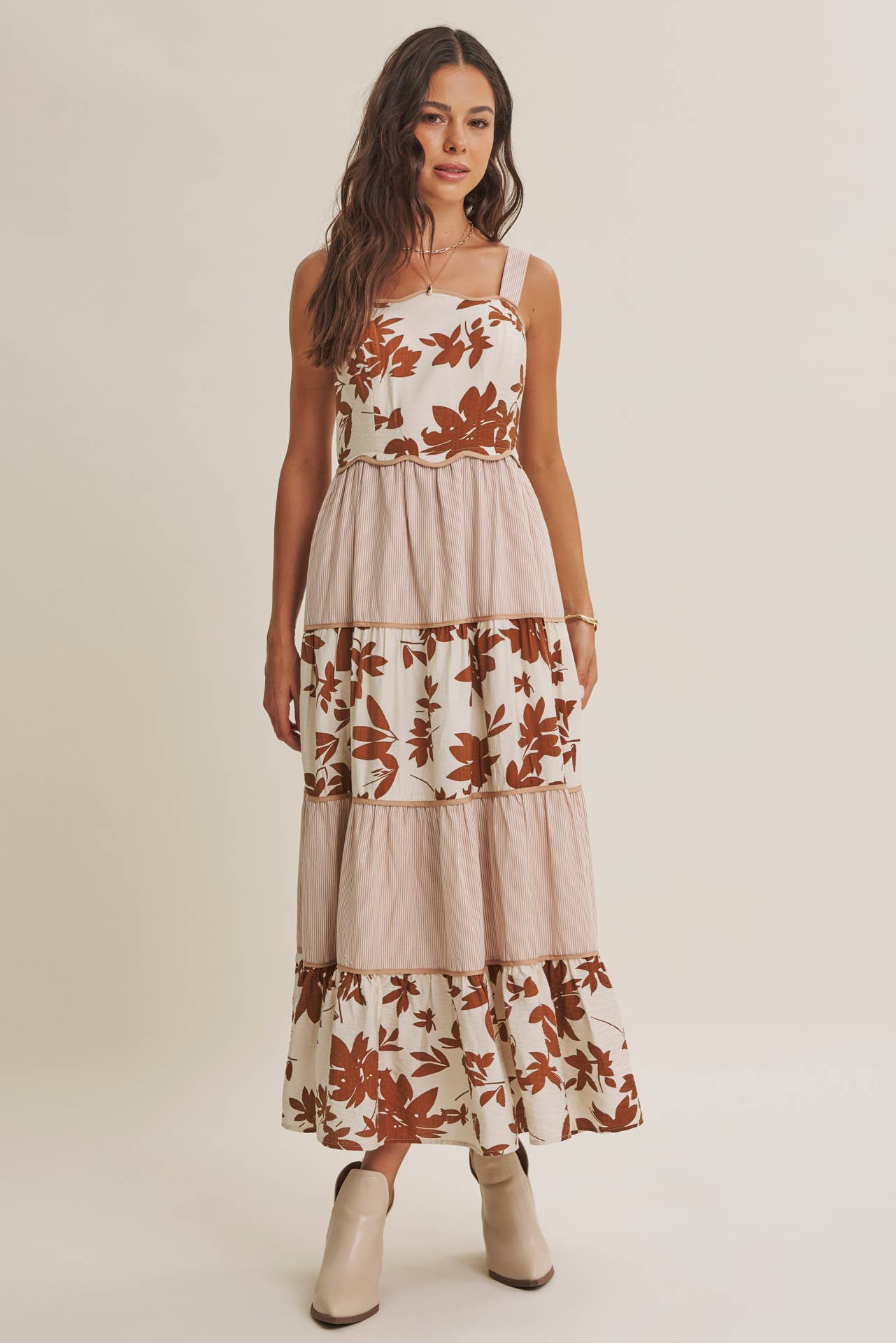Dreamy Ideal (Mocha) Tiered Dress