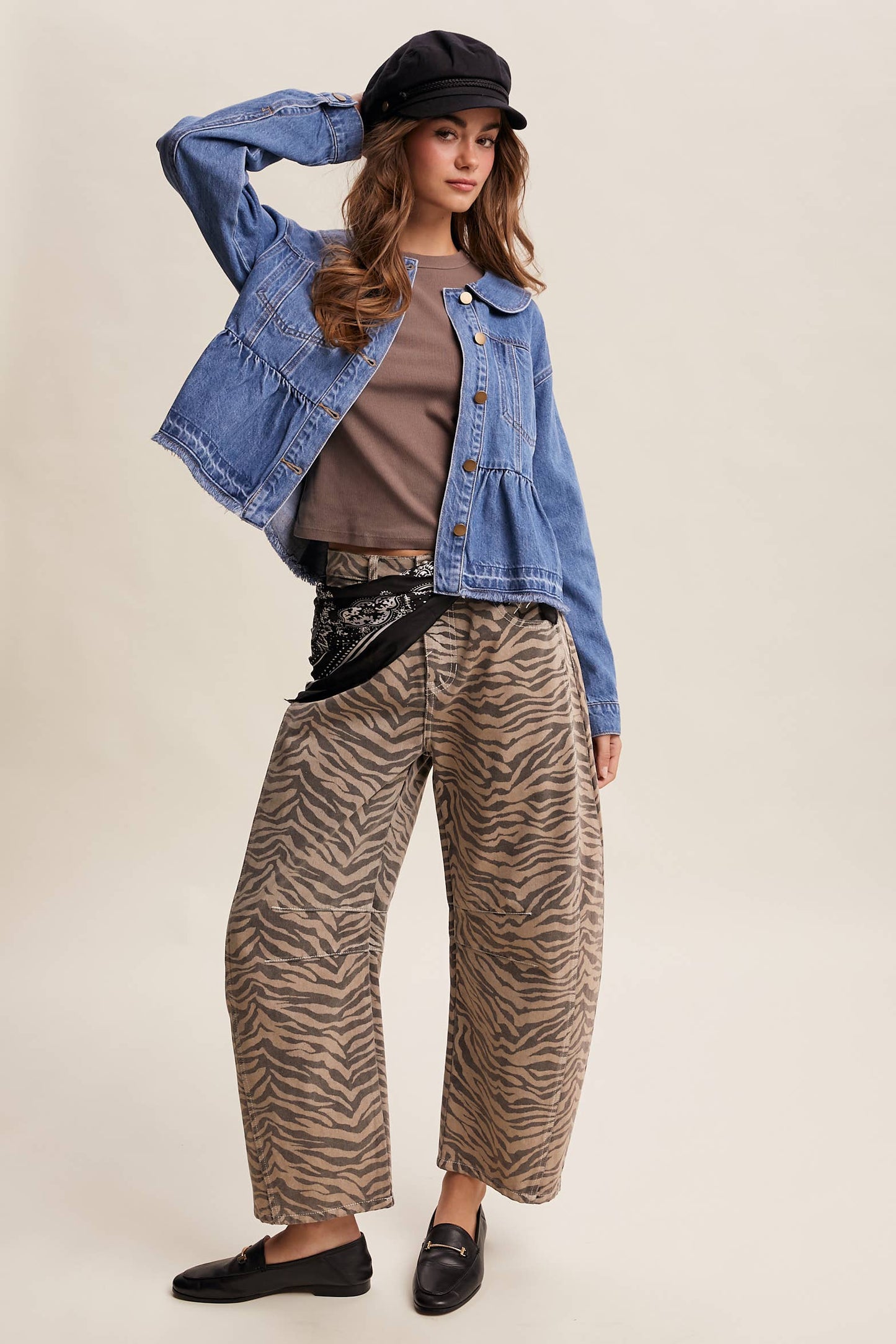 Fresh Look Peplum Hem Denim Jacket