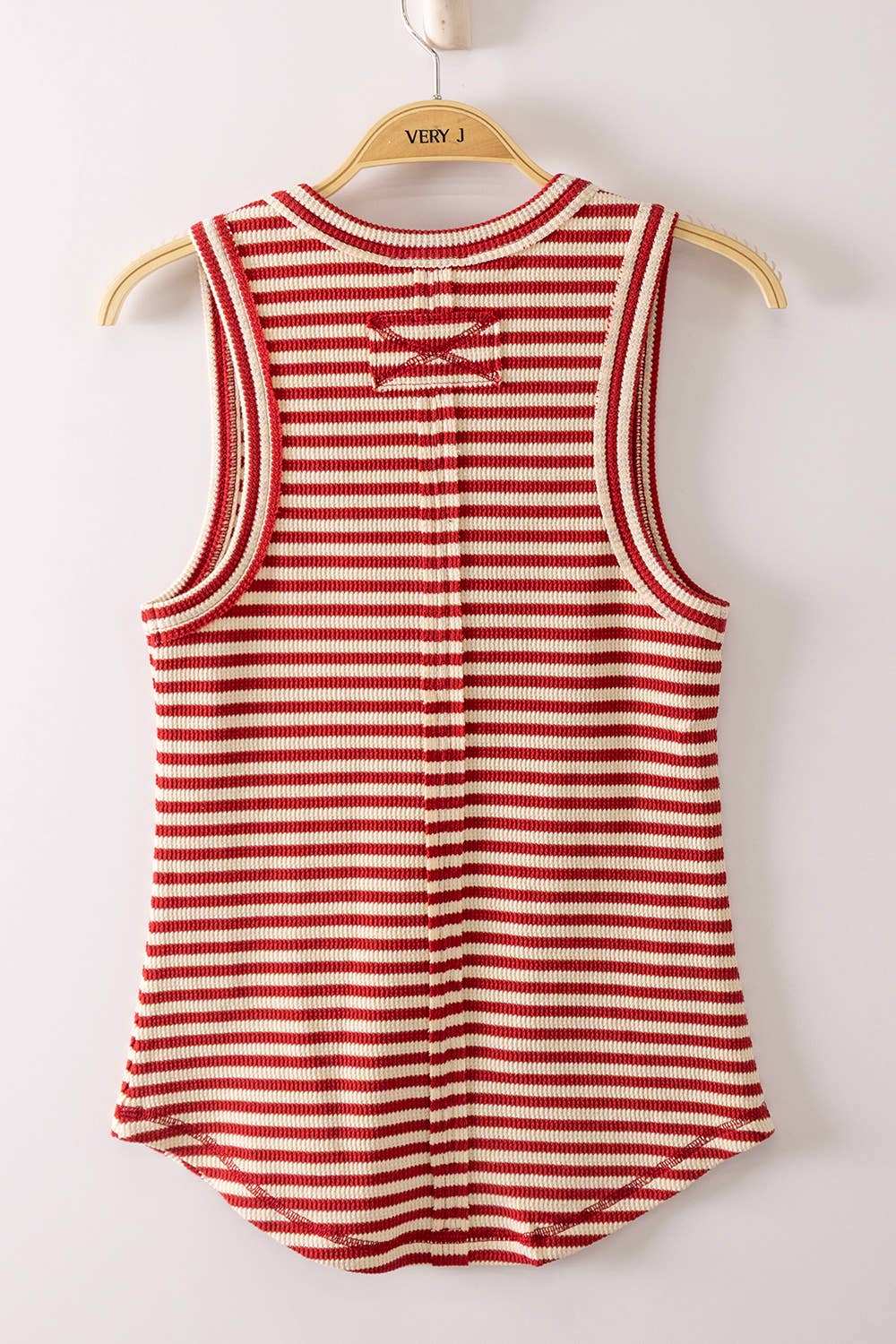 On Solid Ground (Red) Stripe Tank