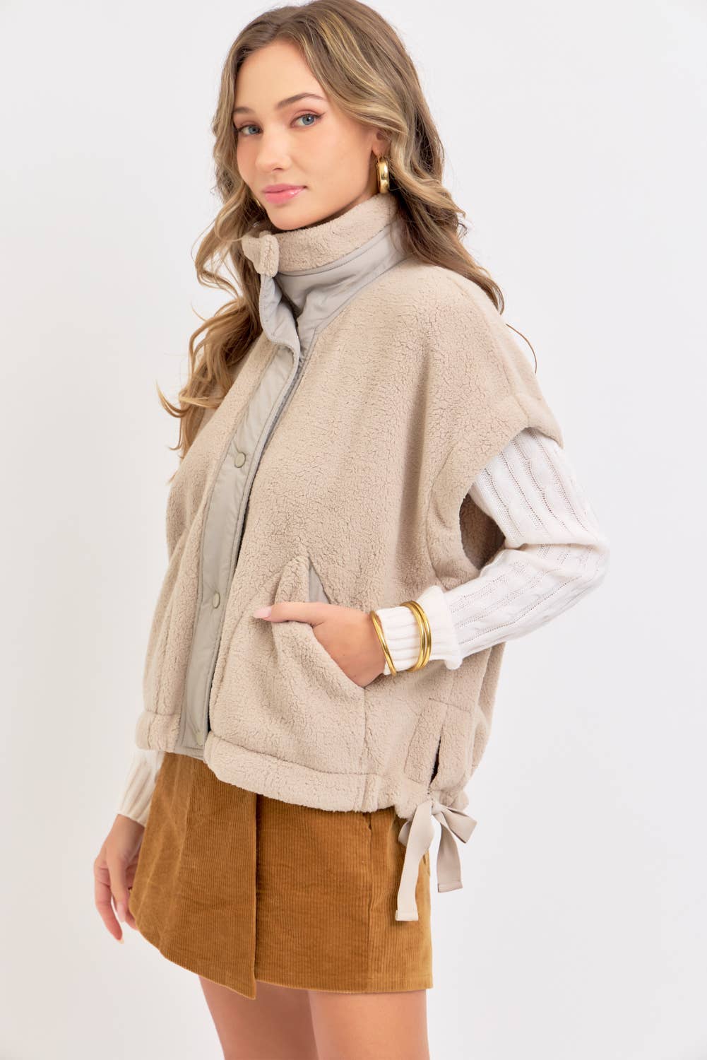 Cool & Collected (Taupe) Fleece Vest