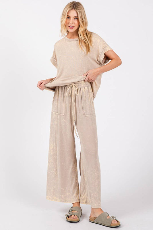 Magic Mineral (Taupe) Ribbed Knit Pants