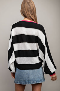 Twist Of Fate B/W Stripe Sweater