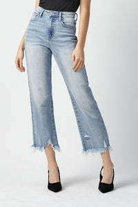 Risen: It Girl Crop Straight Jeans (Light)