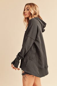 Vivi (Charcoal) Snap Front Pullover