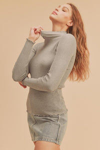 Marcey (H Grey) Mock Neck Sweater