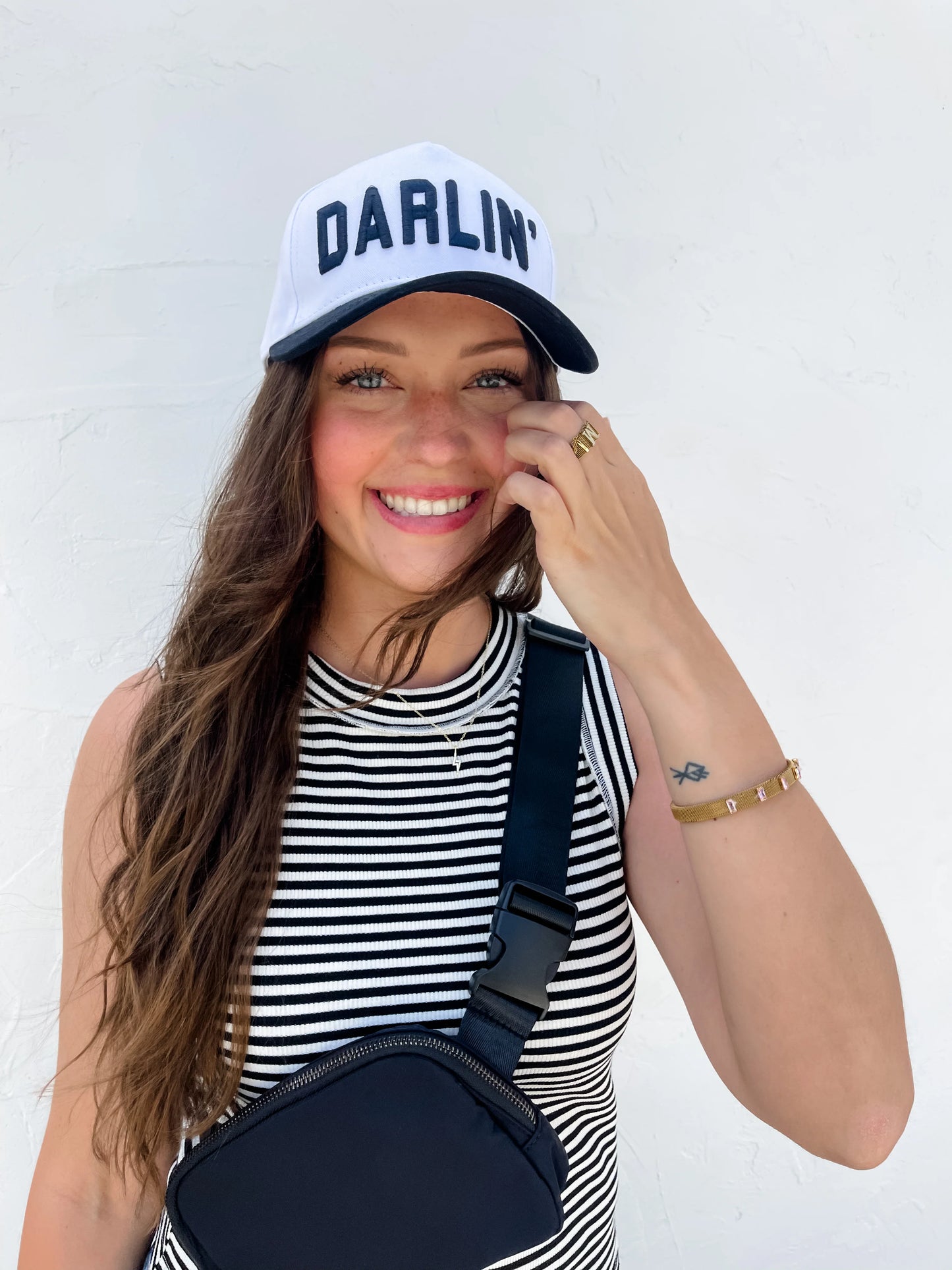 B/W Embroidered Trucker Hat