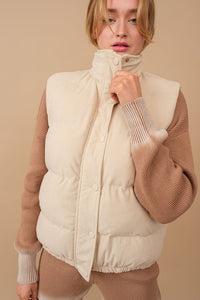 So Cozy (Cream) Cord Puffer Vest