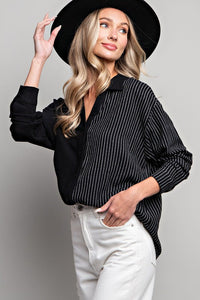 Halfway There B/W Button Shirt