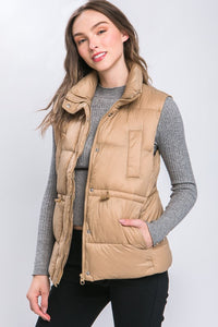 On The Move (Tan) Puffer Vest