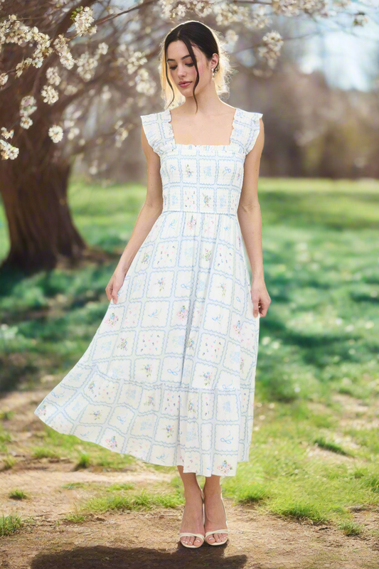 Sweet Dream Floral & Bow Maxi Dress