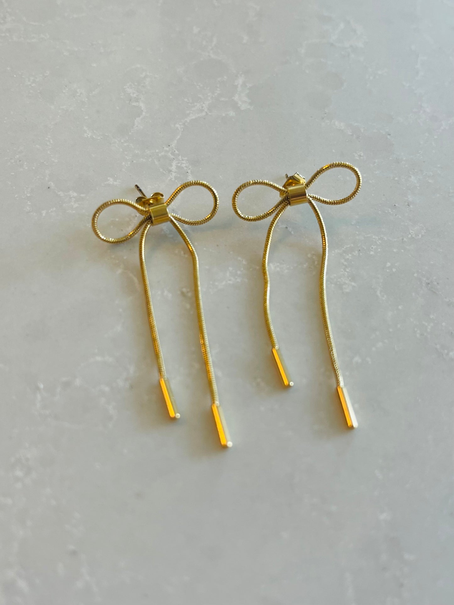 On-Trend Dainty Flex Bow Earrings, Gold