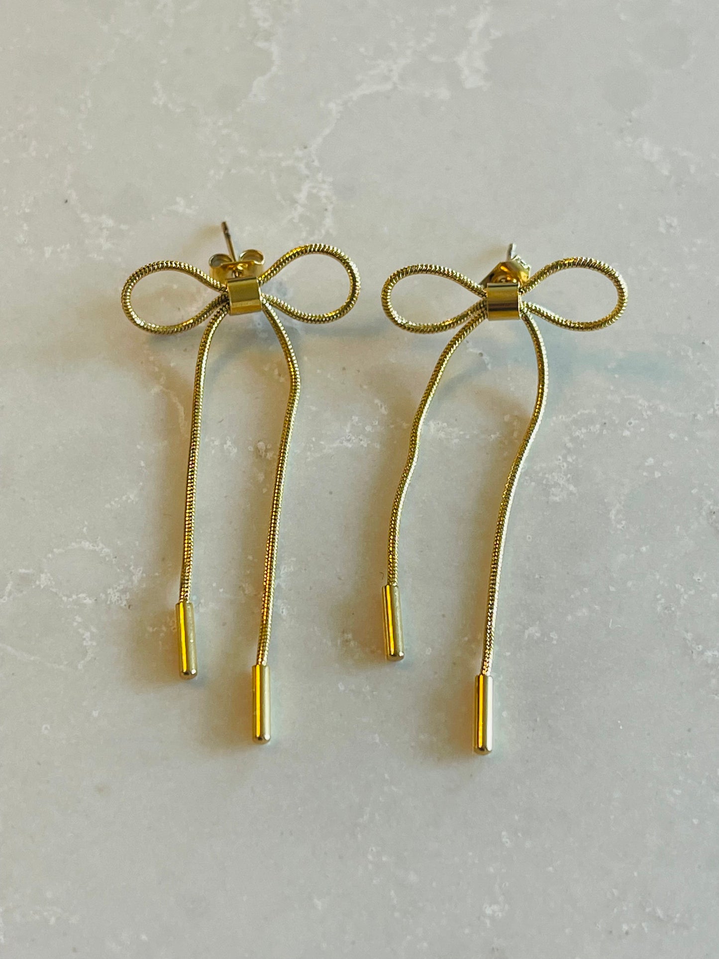 On-Trend Dainty Flex Bow Earrings, Gold