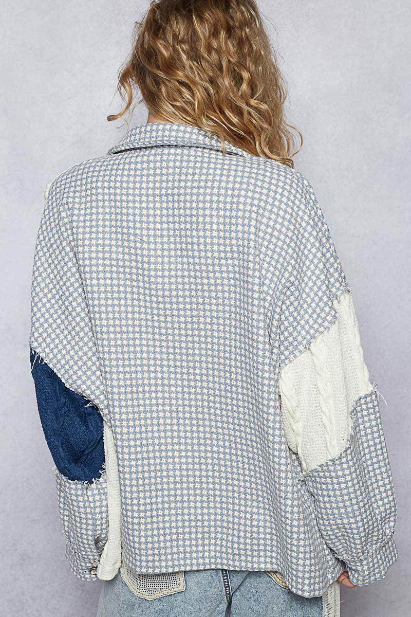 Pol: Blue Skies Patchwork Shacket