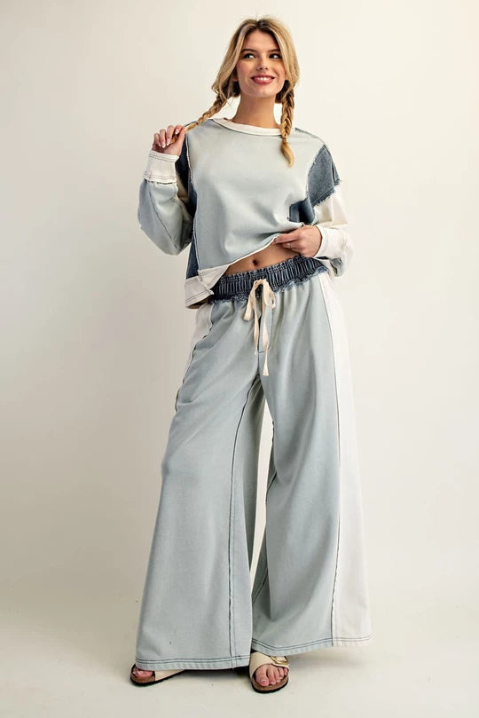 Good Sport (Sage) Denim Accent Pants