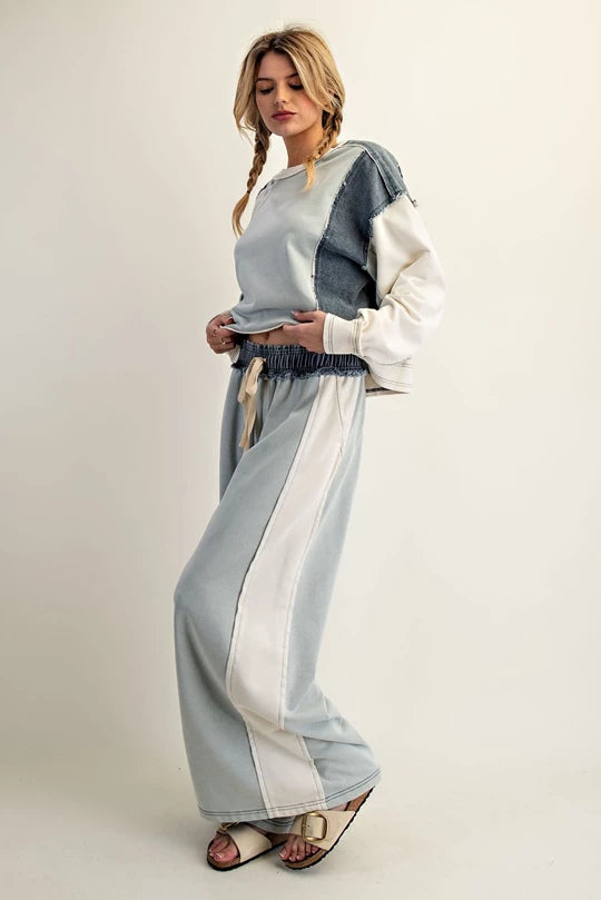 Good Sport (Sage) Denim Accent Pants