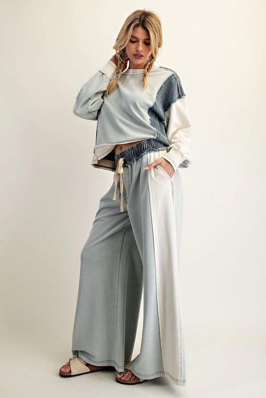 Good Sport (Sage) Denim Accent Pants