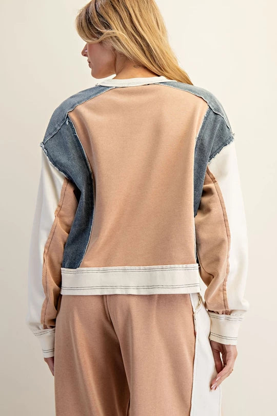 Sideline Sweetie (Cin) Denim Accent Top