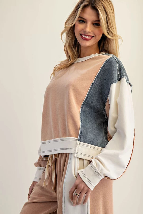 Sideline Sweetie (Cin) Denim Accent Top