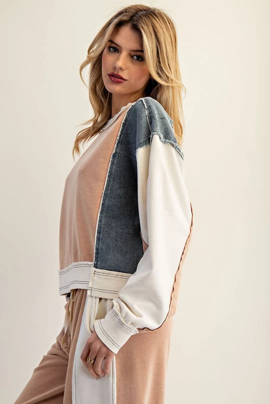 Sideline Sweetie (Cin) Denim Accent Top