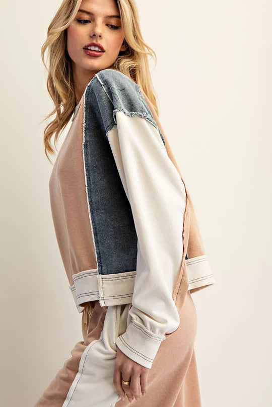 Sideline Sweetie (Cin) Denim Accent Top