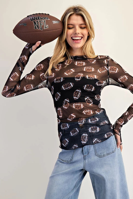 Football Fanatic Mesh Football LS Top