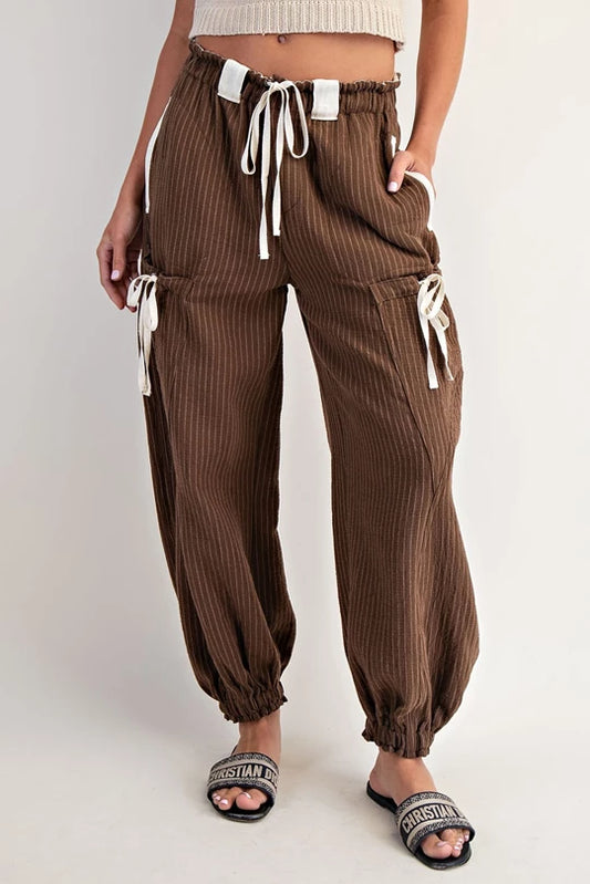 Starting Lineup (Brown) Striped Pants