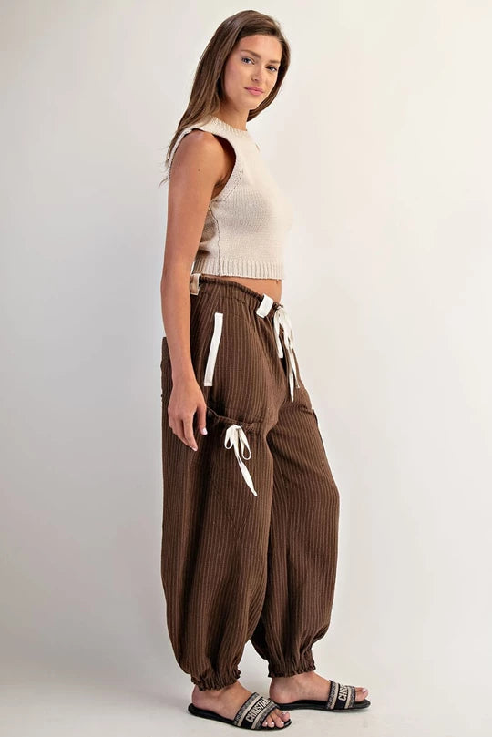 Starting Lineup (Brown) Striped Pants