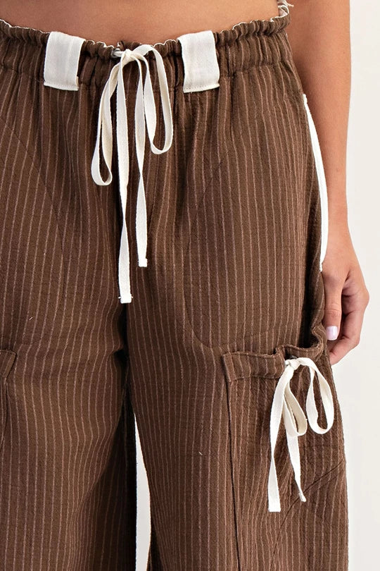 Starting Lineup (Brown) Striped Pants