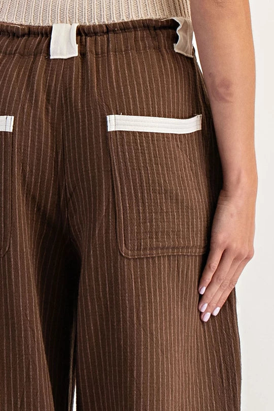 Starting Lineup (Brown) Striped Pants