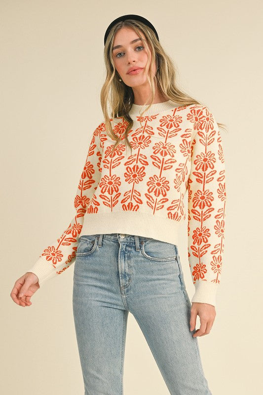 Autumn Flowers (Orange) Sweater