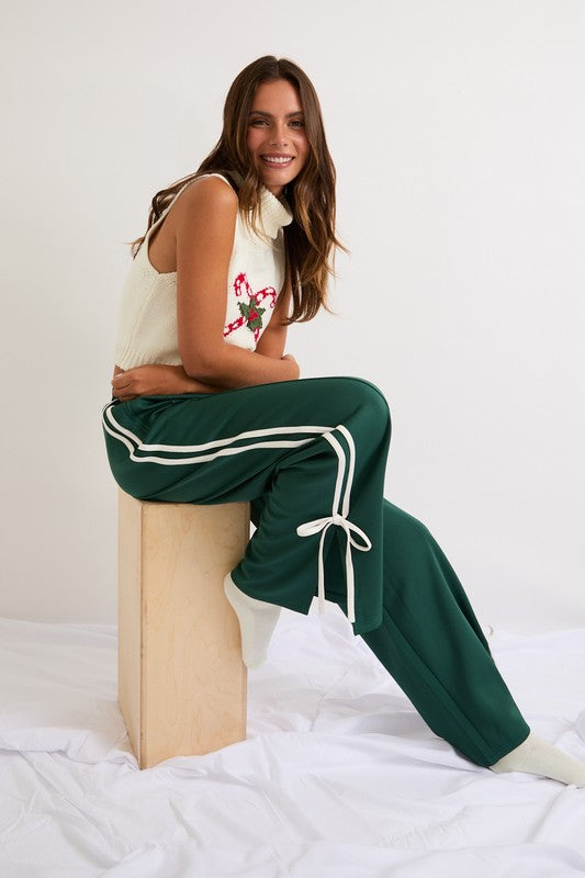 Good Sport (Green) Bow Detail Track Pants