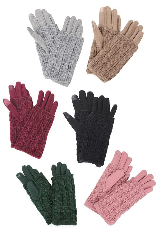 3-in-1 Cable Knit Gloves