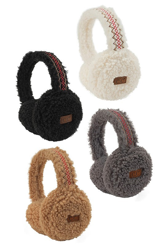 C.C. Sherpa Embroidery Trim Earmuff