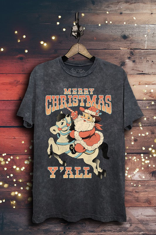 Merry Christmas Y’all Vintage Wash Tee