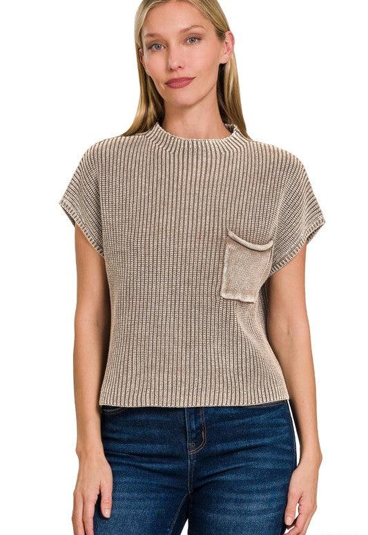 Aspen Grove (Mocha) Washed SS Sweater