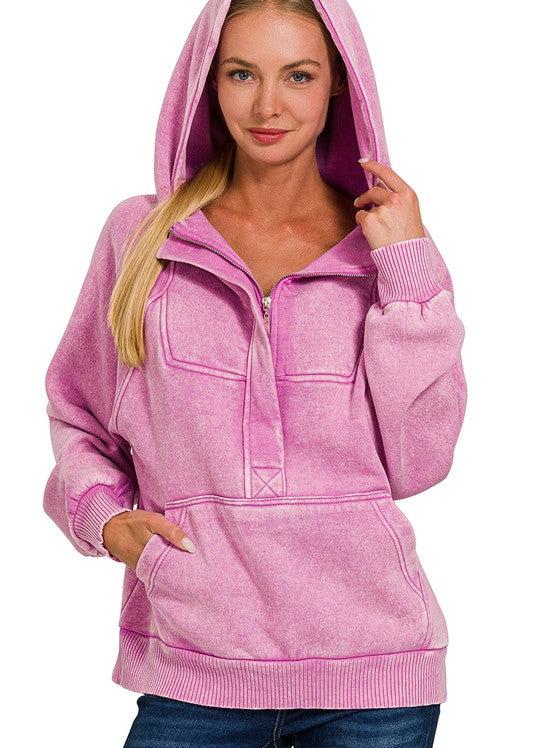 Willow Woods (Pink) Washed Hoodie