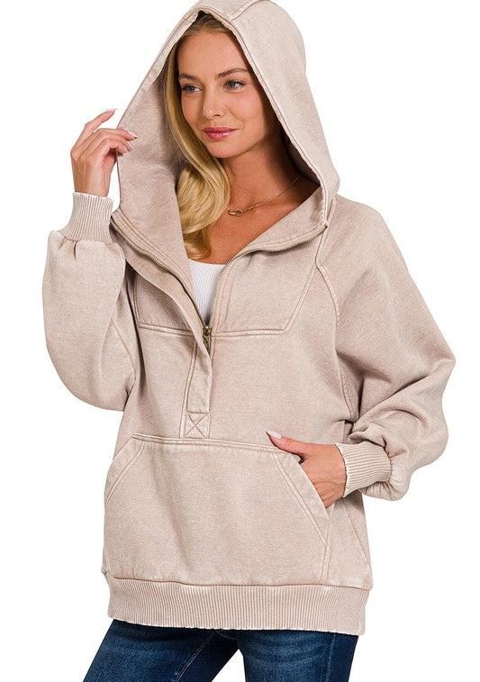 Willow Woods (Mocha) Washed Hoodie