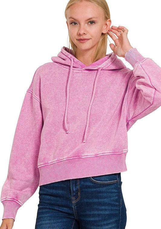 Mild Monday (Pink) Mineral Wash Hoodie